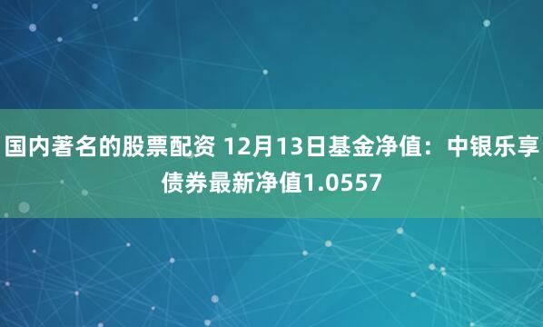 国内著名的股票配资 12月13日基金净值：中银乐享债券最新净值1.0557