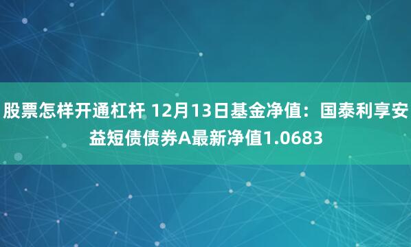 股票怎样开通杠杆 12月13日基金净值：国泰利享安益短债债券A最新净值1.0683