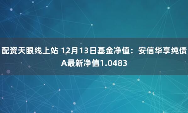 配资天眼线上站 12月13日基金净值：安信华享纯债A最新净值1.0483