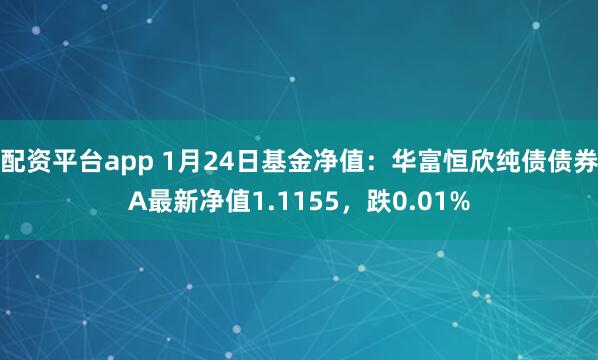 配资平台app 1月24日基金净值：华富恒欣纯债债券A最新净值1.1155，跌0.01%