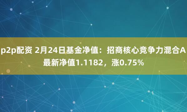 p2p配资 2月24日基金净值：招商核心竞争力混合A最新净值1.1182，涨0.75%