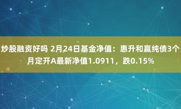 炒股融资好吗 2月24日基金净值：惠升和赢纯债3个月定开A最新净值1.0911，跌0.15%